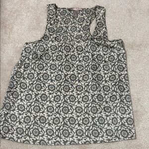 Floral Sleeveless Top - Black and White